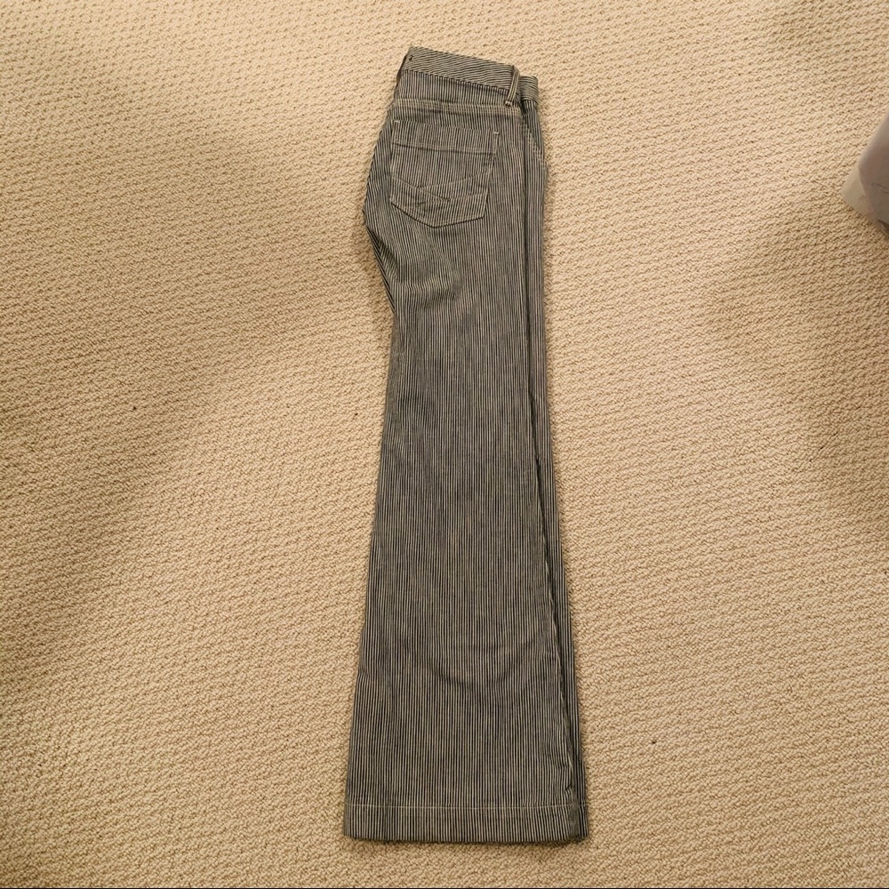Gap railroad striped wide leg flare jeans